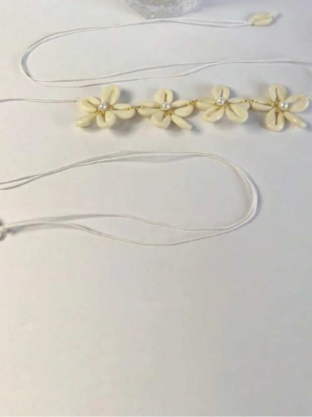 Cream Shell Flower Waist Accent Belt NEW 🏷️